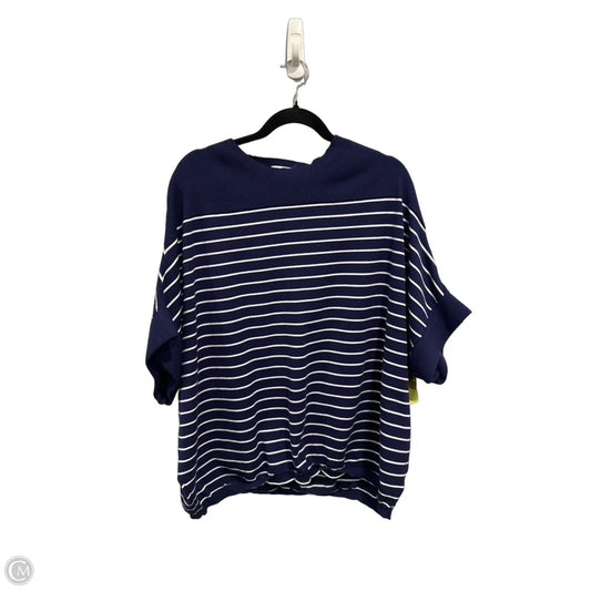 Sweater Short Sleeve By Chicsoul In Blue & White, Size: 3x
