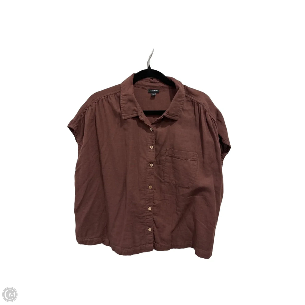 Top Short Sleeve By Torrid In Brown, Size: 1x