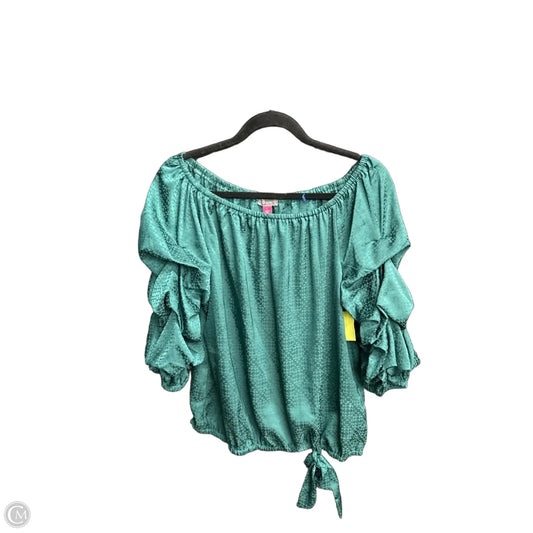 Blouse 3/4 Sleeve By Vince Camuto In Green, Size: L