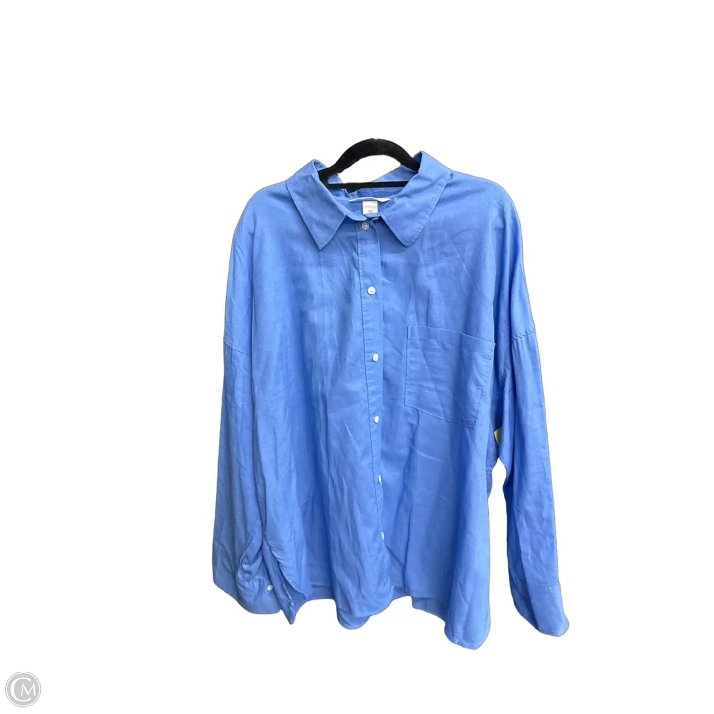 Top Long Sleeve Basic By H&m In Blue, Size: Xl