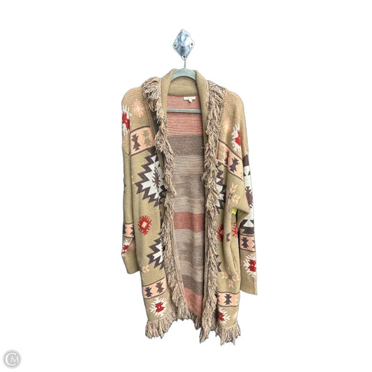 Sweater Cardigan By Jodifl In Brown & Red, Size: M