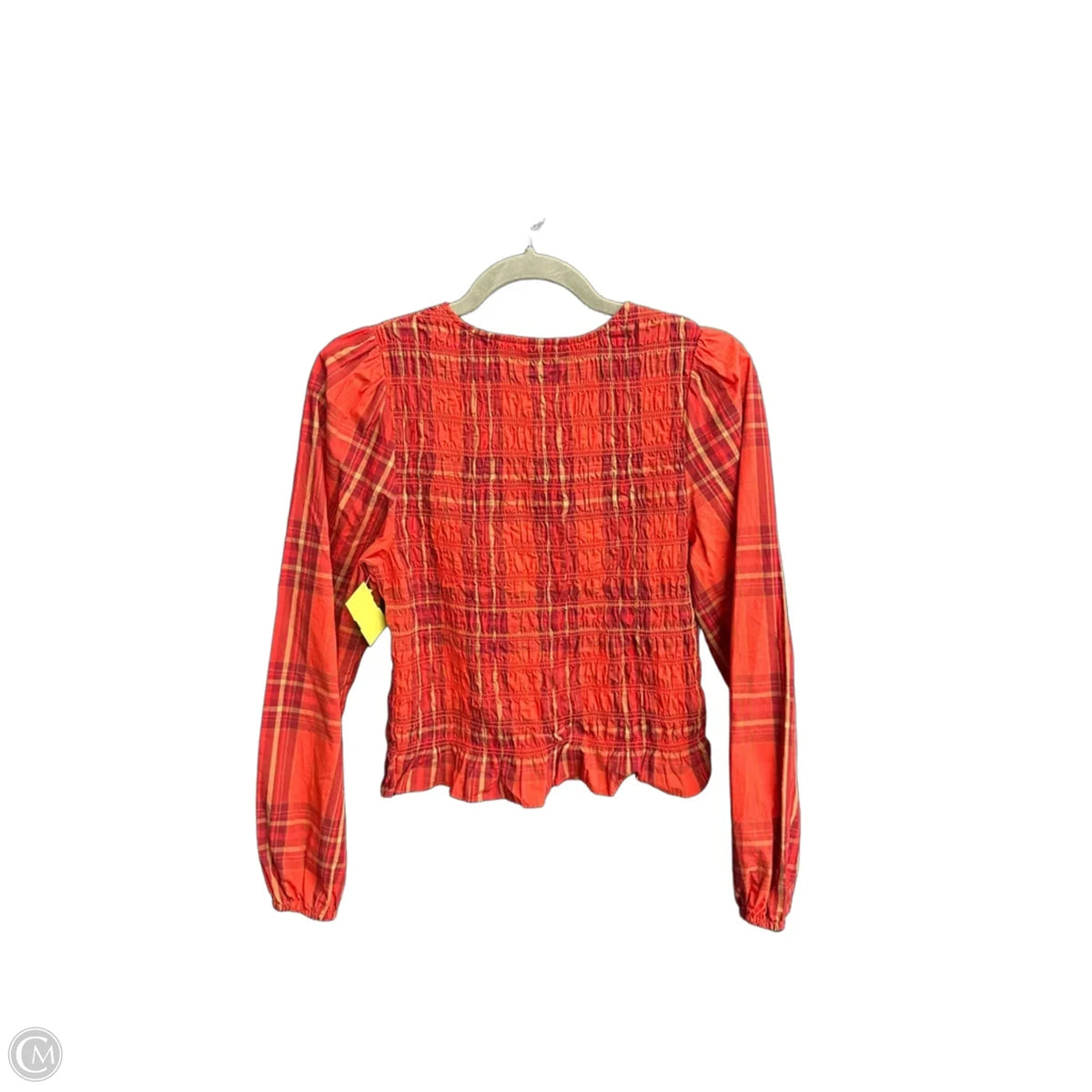 Blouse Long Sleeve By Universal Thread In Plaid Pattern, Size: S