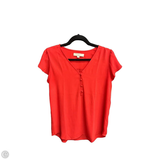 Top Short Sleeve By Loft In Red, Size: Xs
