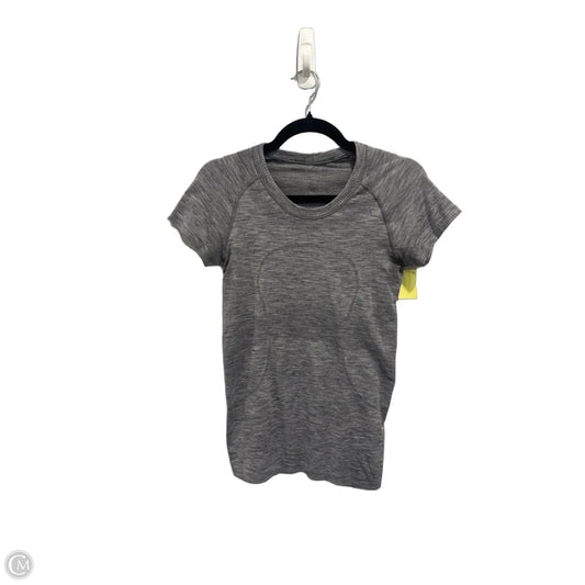 Athletic Top Short Sleeve By Lululemon In Grey, Size: S
