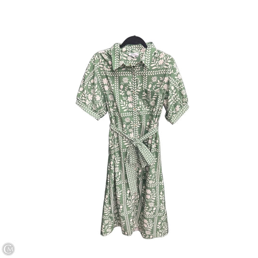 Dress Casual Maxi By Polygram In Cream & Green, Size: L
