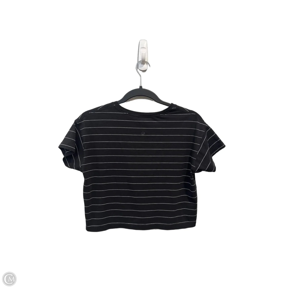 Athletic Top Short Sleeve By Lululemon In Striped Pattern, Size: S