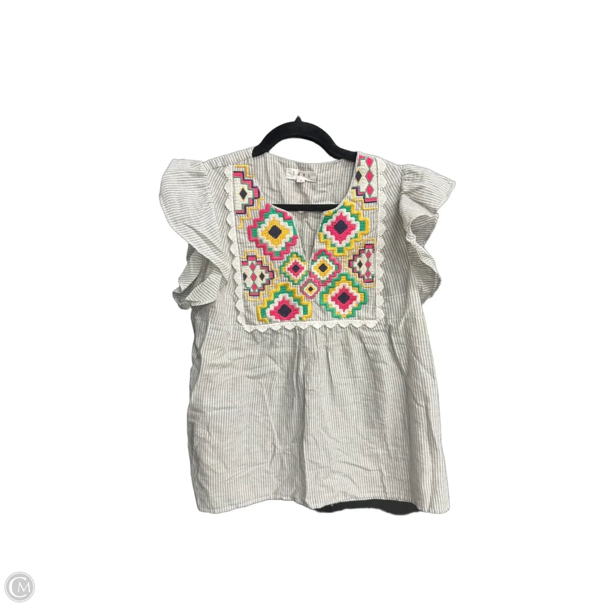 Blouse Sleeveless By Thml In Striped Pattern, Size: M