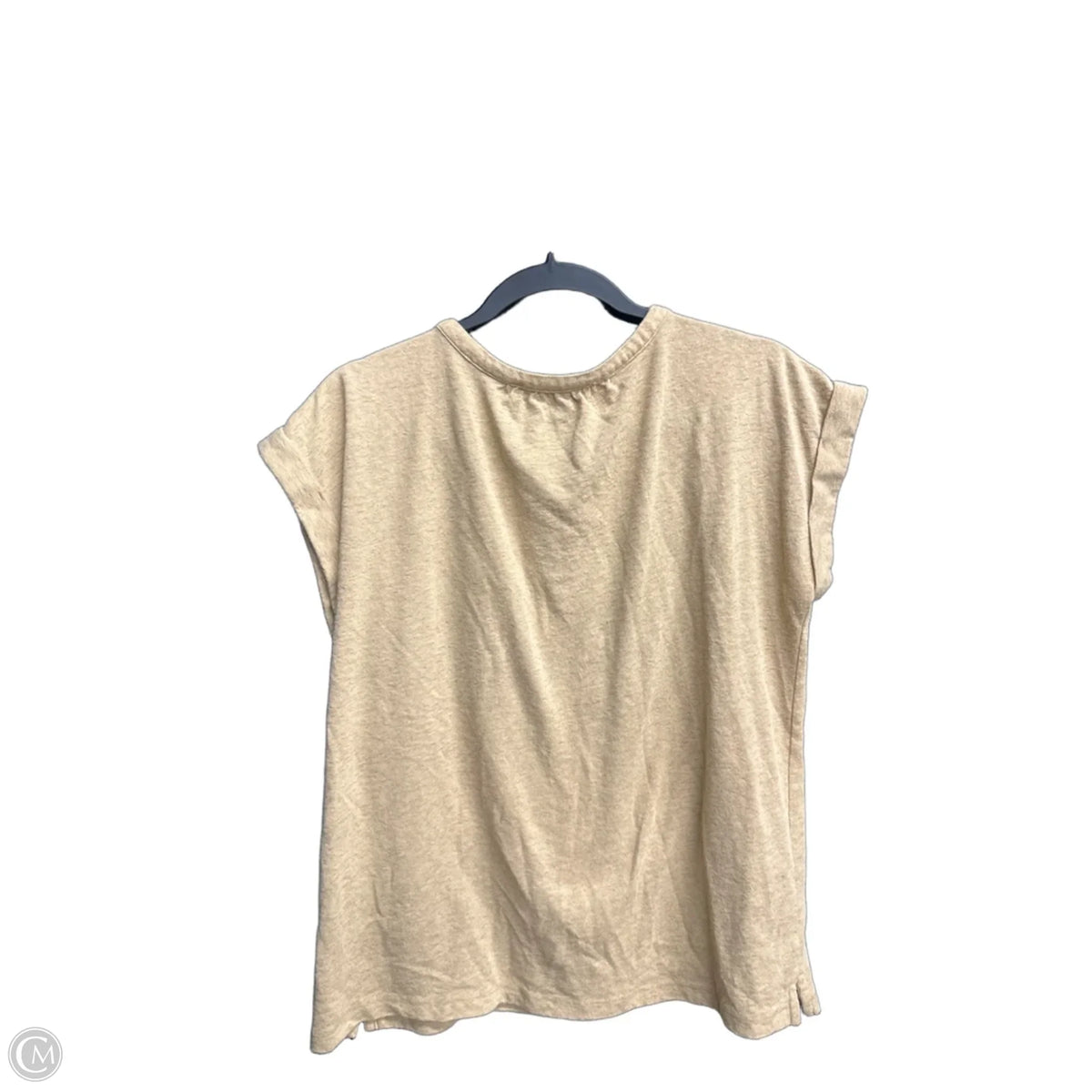 Top Short Sleeve By Loft In Tan, Size: M