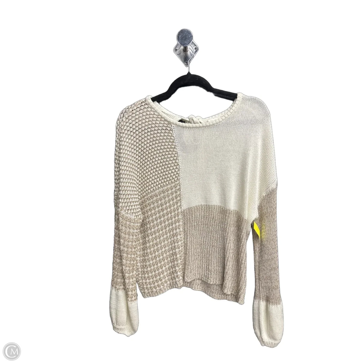 Sweater By Blu Pepper In Cream & Tan, Size: S