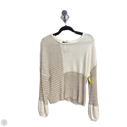 Sweater By Blu Pepper In Cream & Tan, Size: S