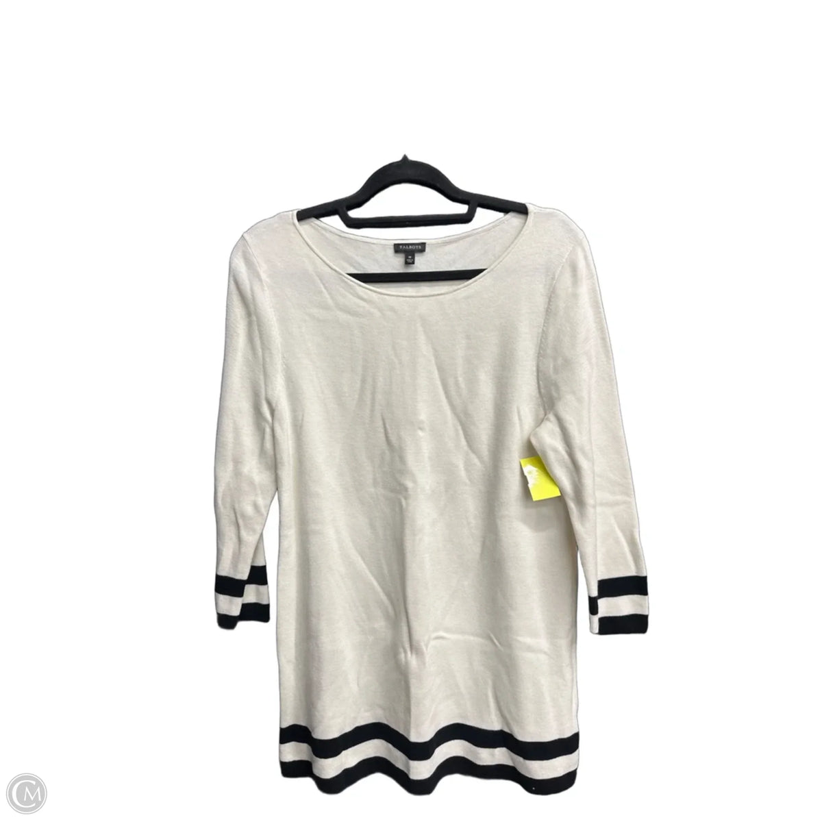 Sweater By Talbots In Black & White, Size: M