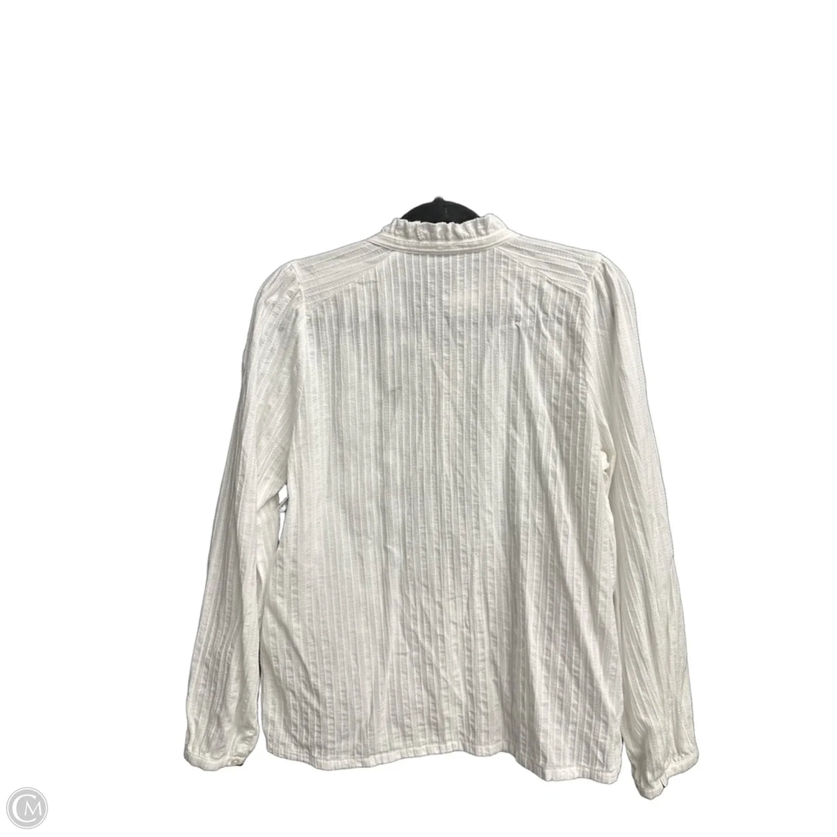 Blouse Long Sleeve By Loft In White, Size: M