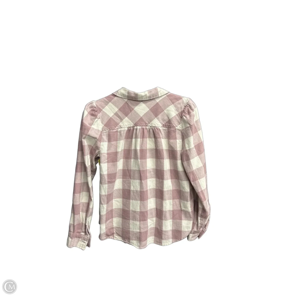 Top Long Sleeve By Loft In Plaid Pattern, Size: S