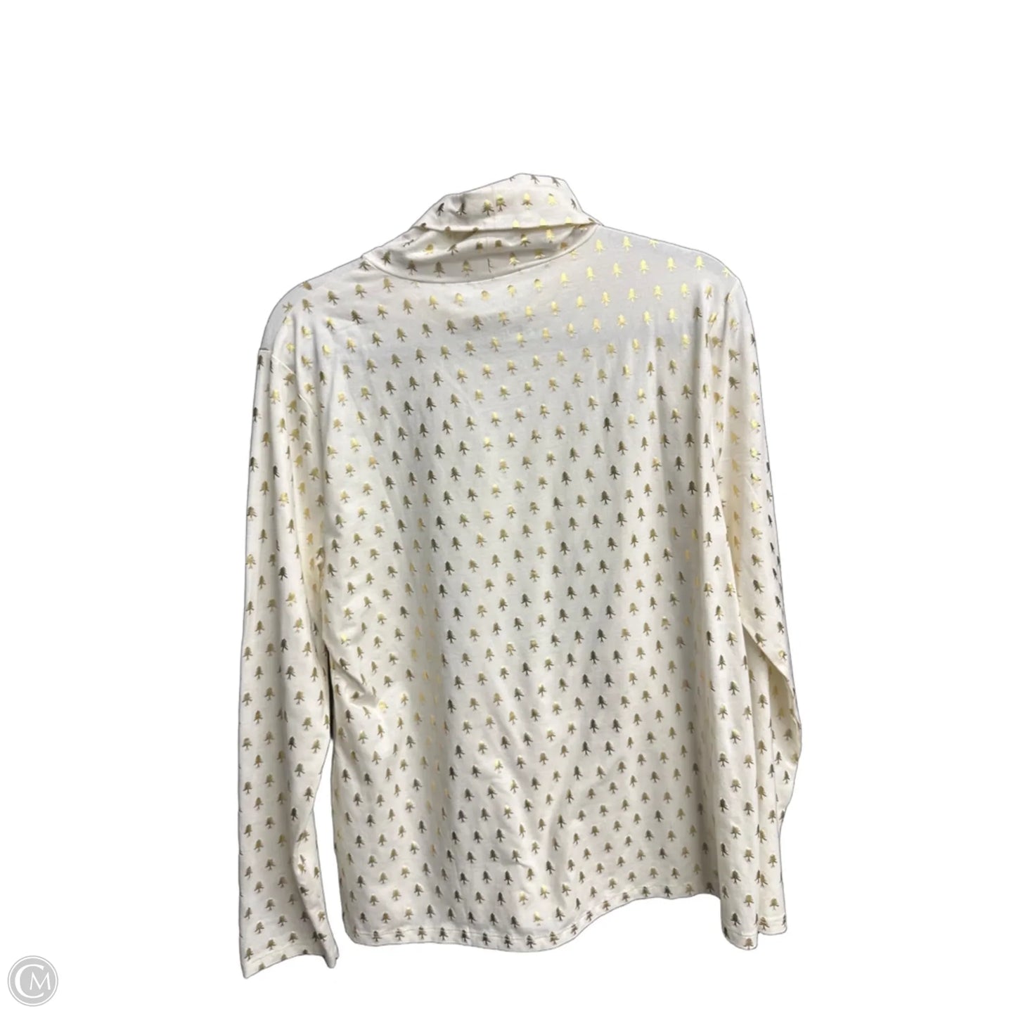 Top Long Sleeve By Talbots In Gold & White, Size: Xl