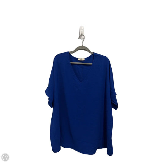 Blouse Short Sleeve By Entro In Blue, Size: 1x