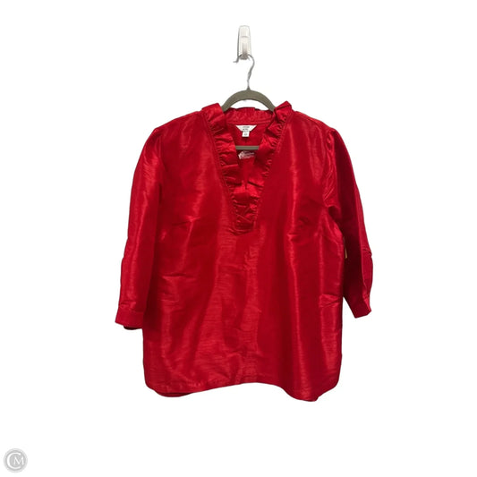 Blouse 3/4 Sleeve By Crown And Ivy In Red, Size: 2x