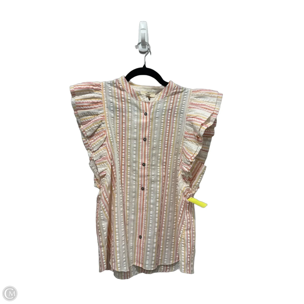 Blouse Sleeveless By Entro In Striped Pattern, Size: M