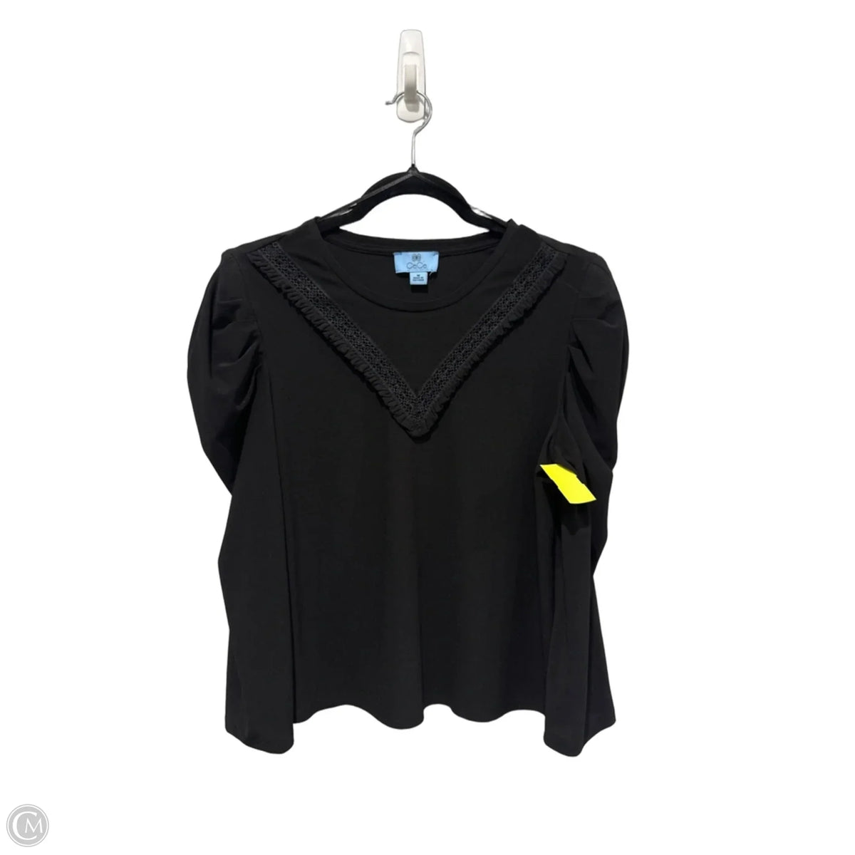 Blouse Short Sleeve By Cece In Black, Size: M