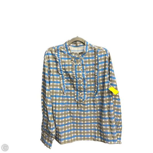 Blouse Long Sleeve By Clothes Mentor In Blue & Green, Size: M