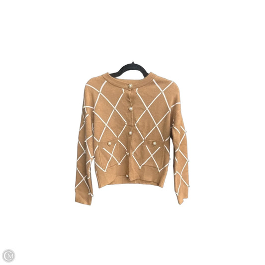 Cardigan By Clothes Mentor In Brown & White, Size: S