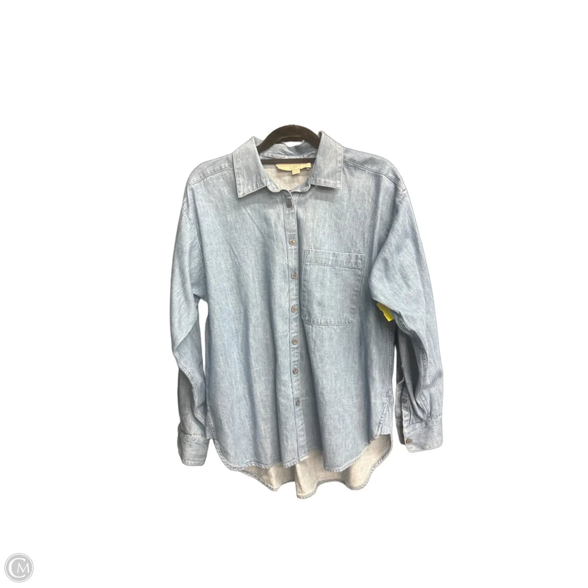 Top Long Sleeve By Loft In Blue Denim, Size: Xsp