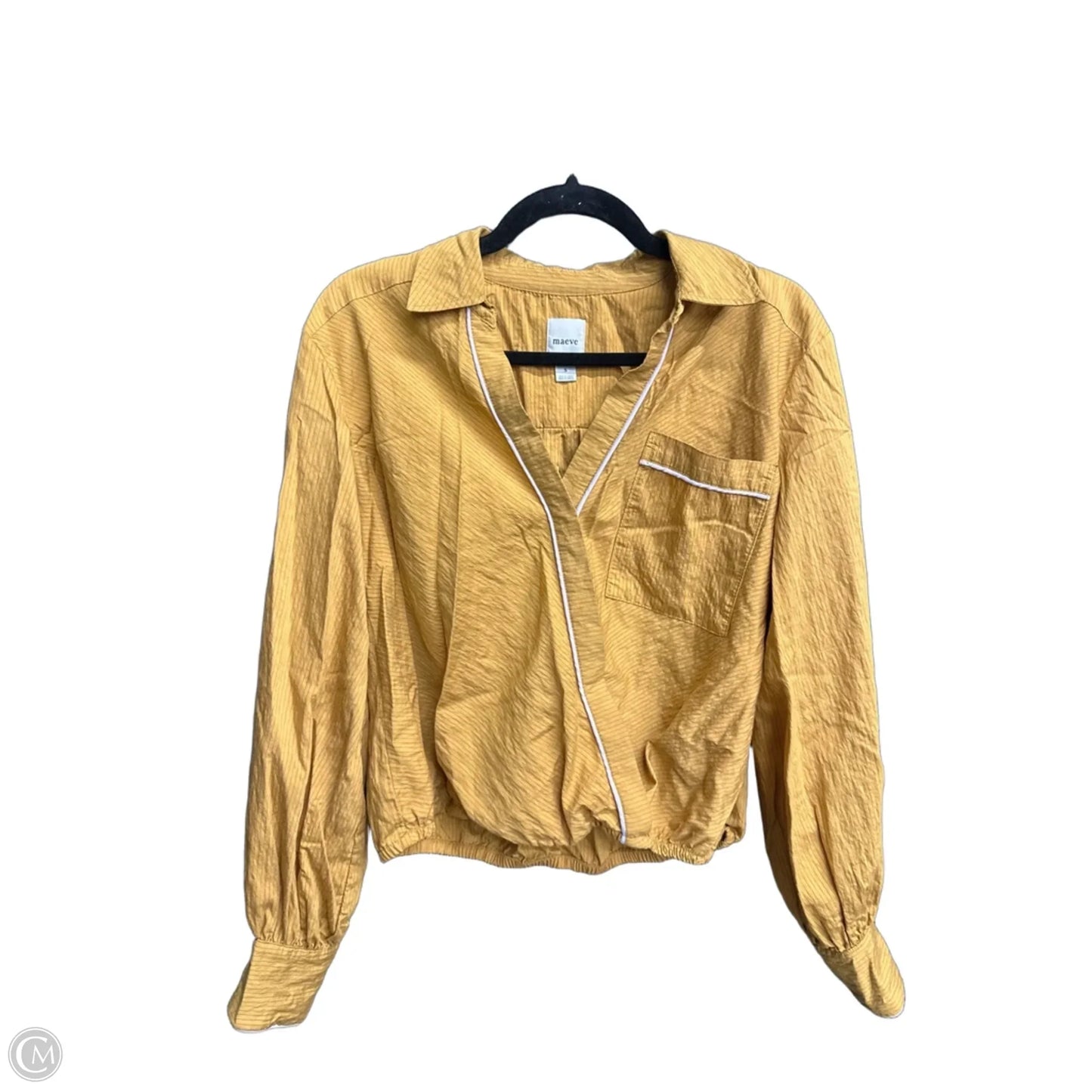 Top Long Sleeve By Maeve In Yellow, Size: S