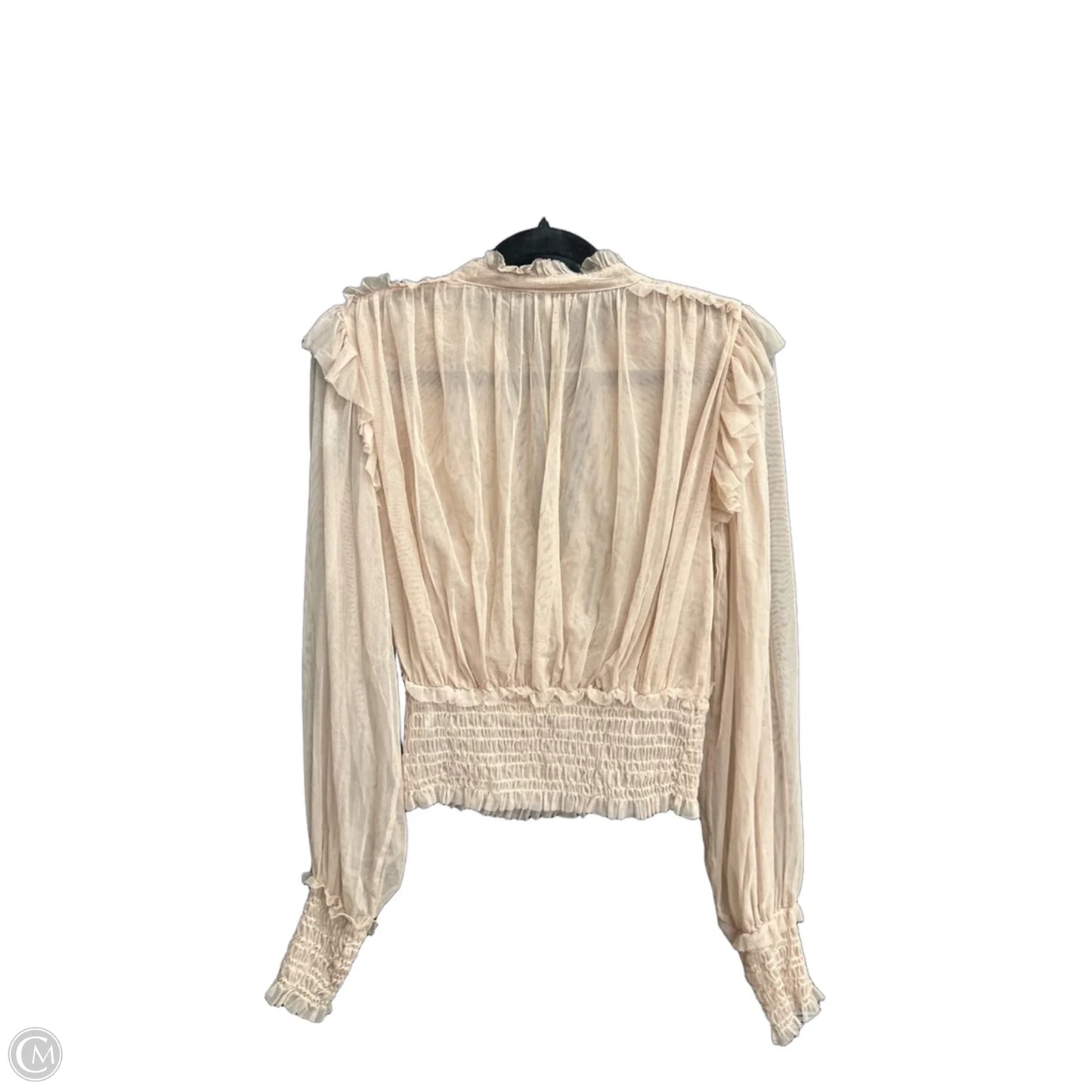 Top Long Sleeve By Free People In Pink, Size: S