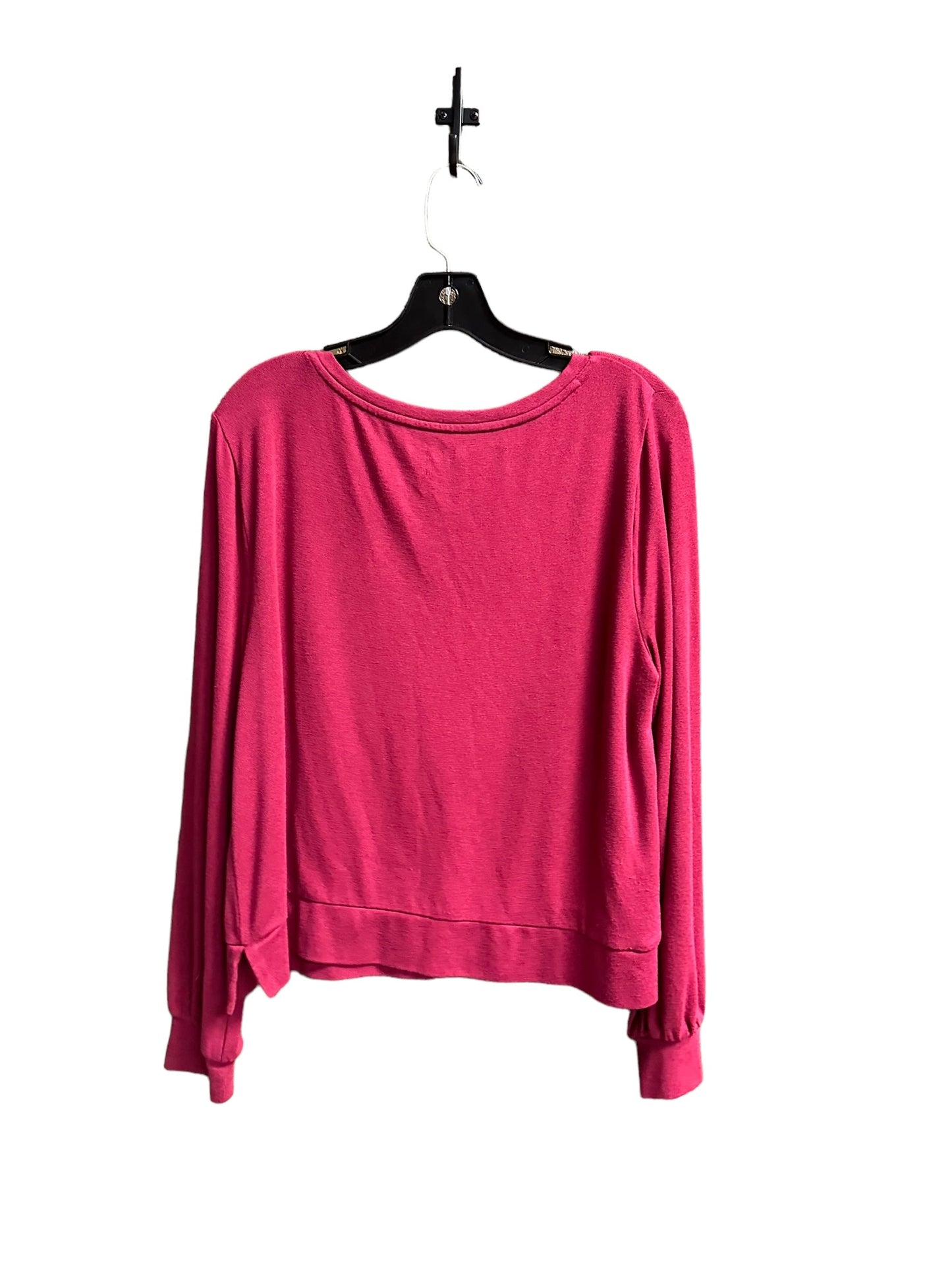 Top Long Sleeve By Loft In Raspberry, Size: L