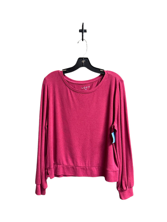 Top Long Sleeve By Loft In Raspberry, Size: L