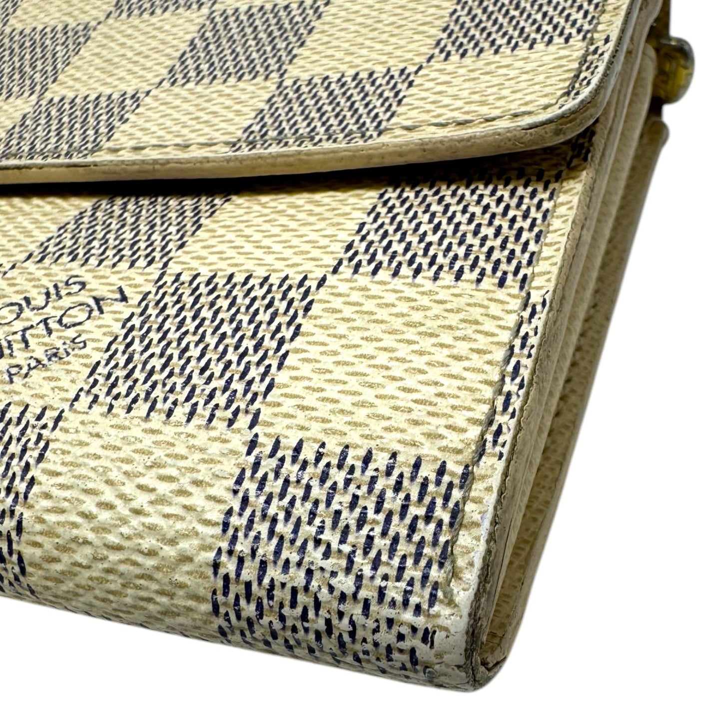 Damier Azur Sarah Wallet Luxury Designer By Louis Vuitton, Size: Large