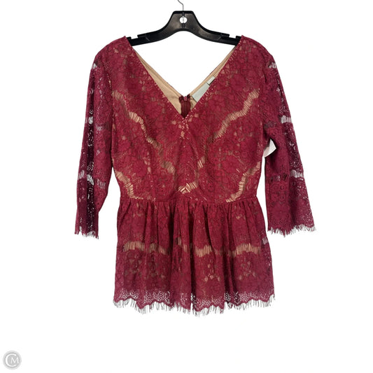 Top Short Sleeve By Maeve In Maroon, Size: S