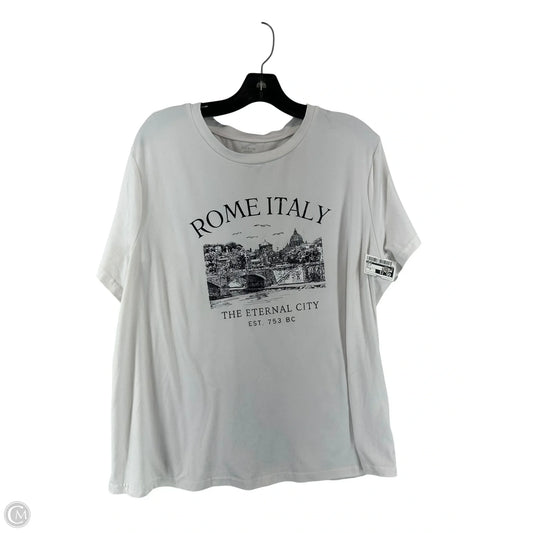 Top Short Sleeve By Shein In White, Size: 1x