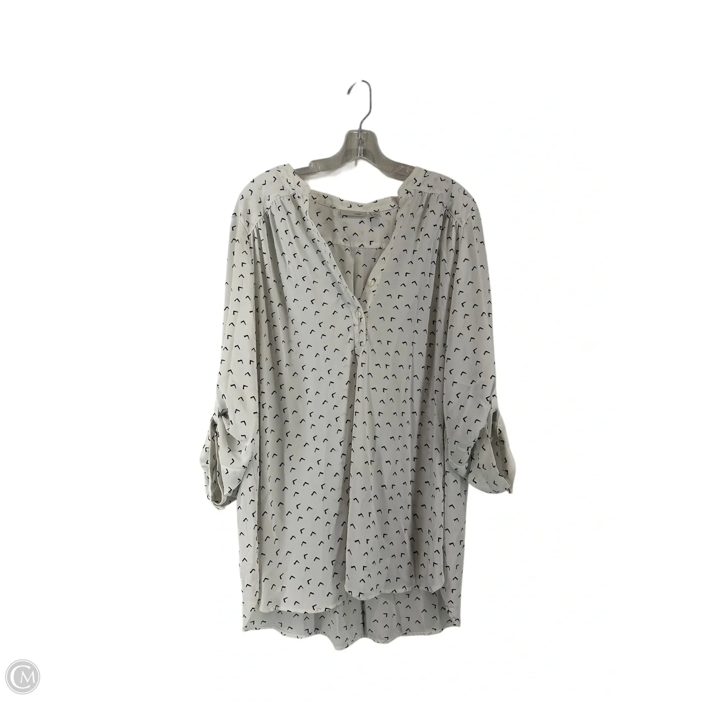 Top 3/4 Sleeve By Halogen In White, Size: Xl