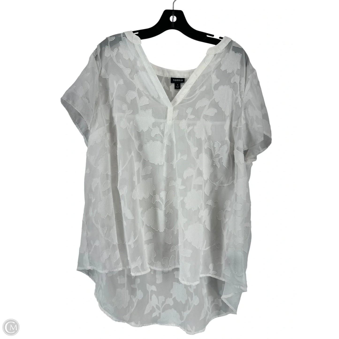 Top Short Sleeve By Torrid In White, Size: 1x