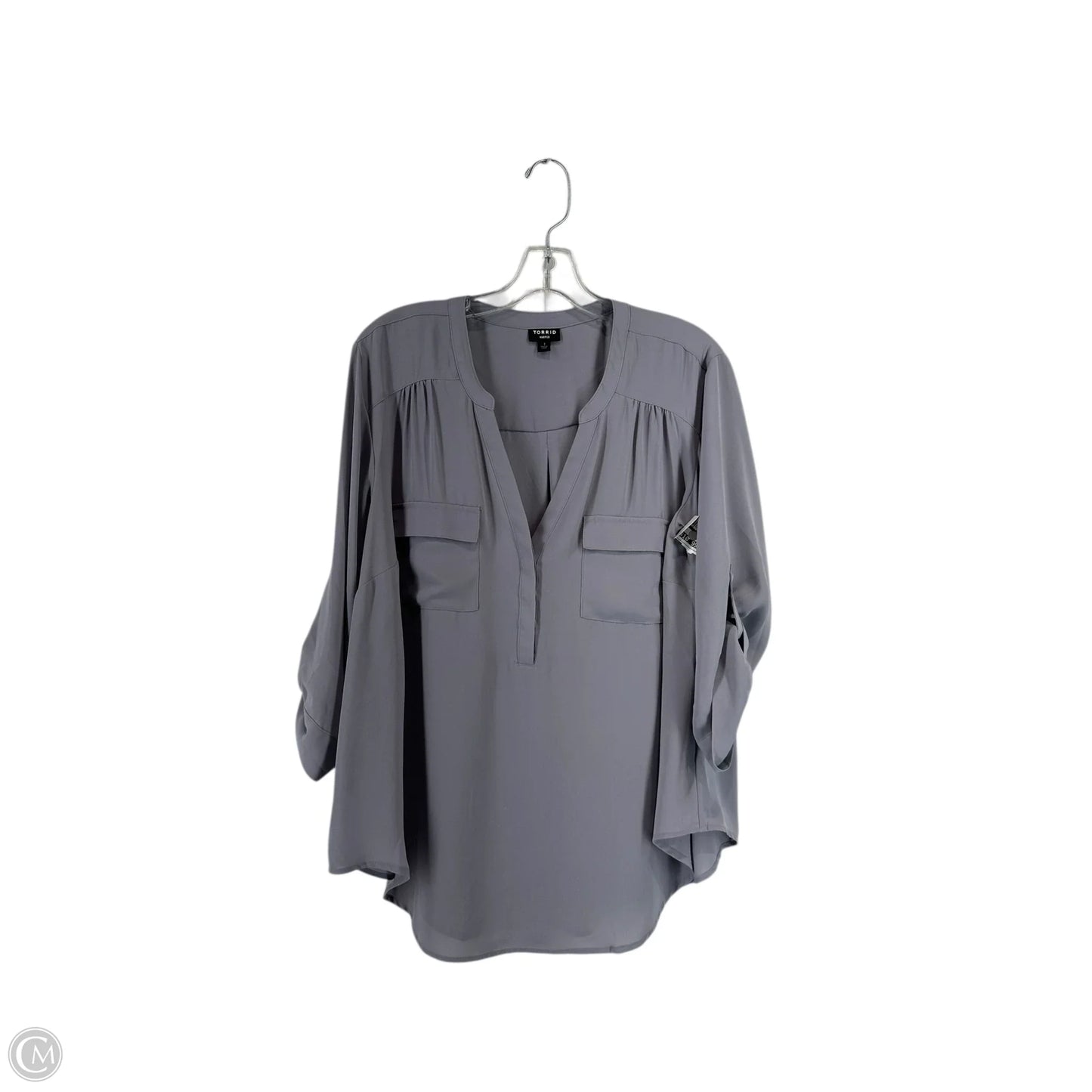 Top 3/4 Sleeve By Torrid In Grey, Size: 1x