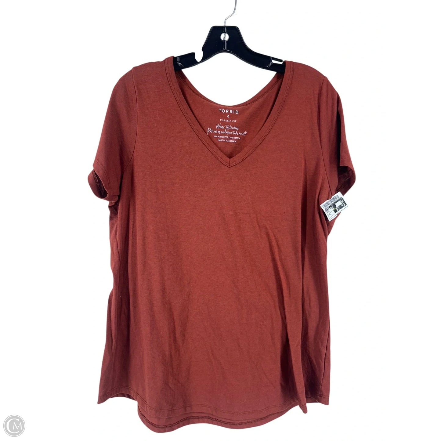 Top Short Sleeve Basic By Torrid In Brown, Size: L