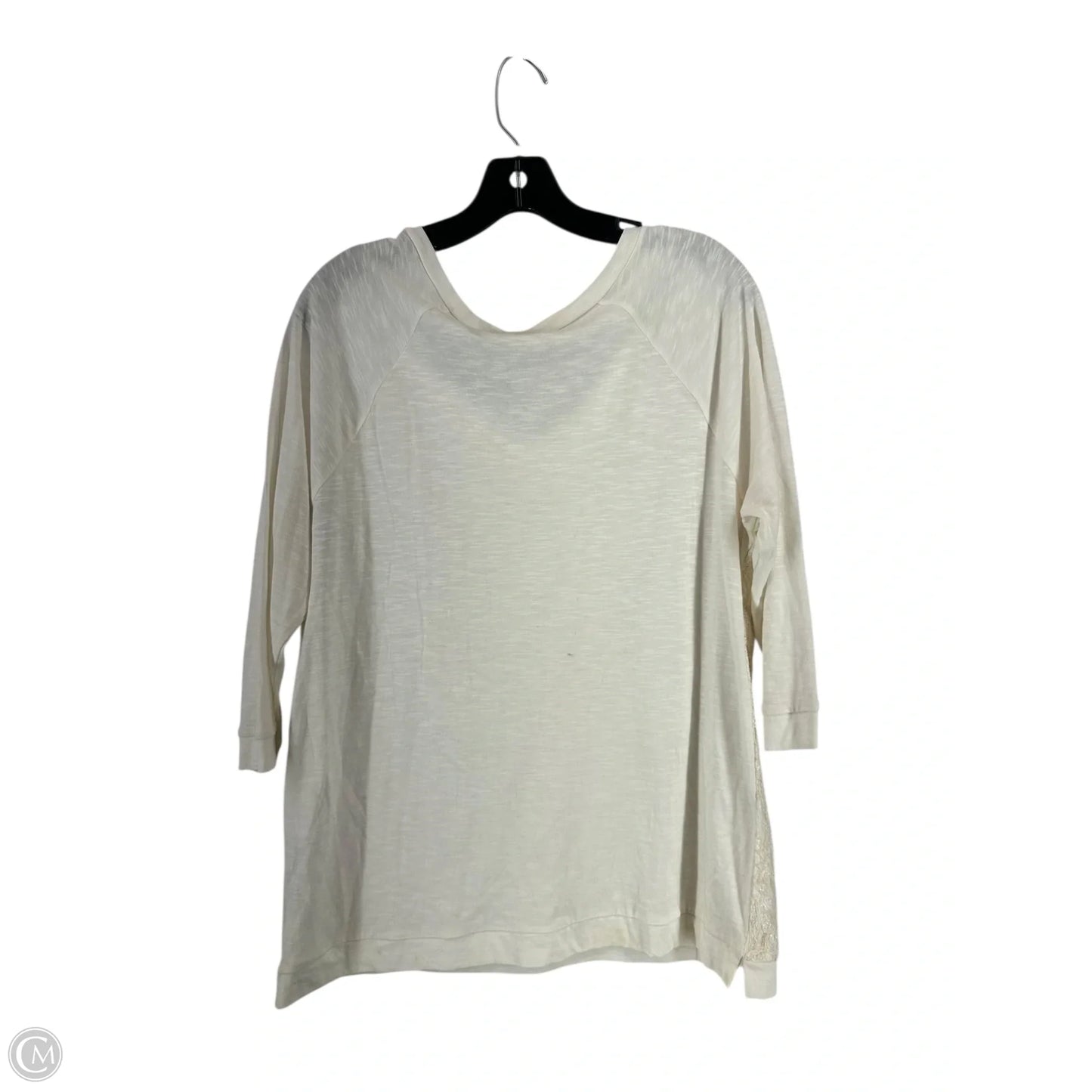 Top 3/4 Sleeve By Chicos In Cream, Size: 2