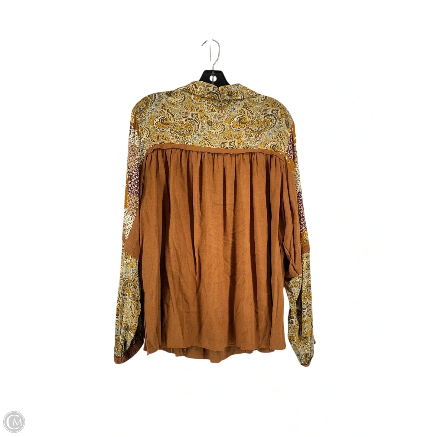 Top Long Sleeve By Easel In Brown, Size: L