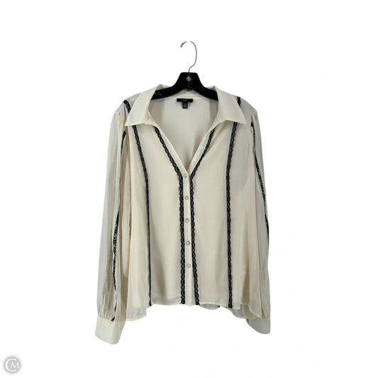 Top Long Sleeve By Clothes Mentor In Cream, Size: Xl