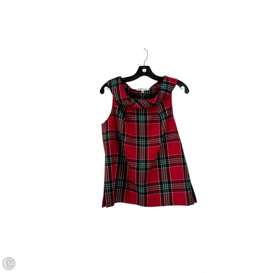 Top Sleeveless By Trina By Trina Turk In Plaid Pattern, Size: M