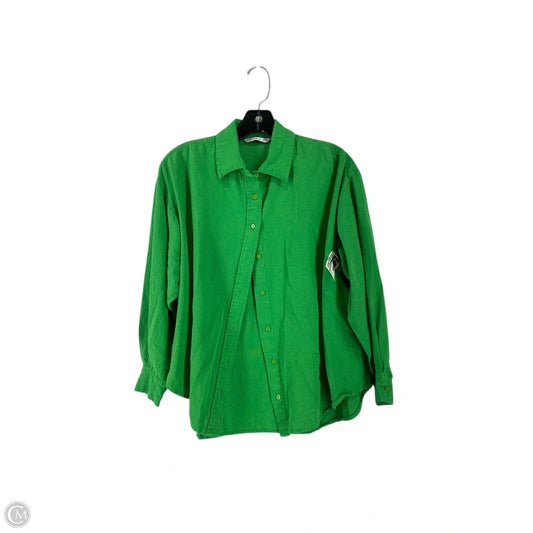 Top Long Sleeve By Stradivarius In Green, Size: M