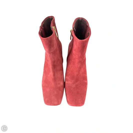 Boots Ankle Heels By Franco Sarto In Maroon, Size: 6