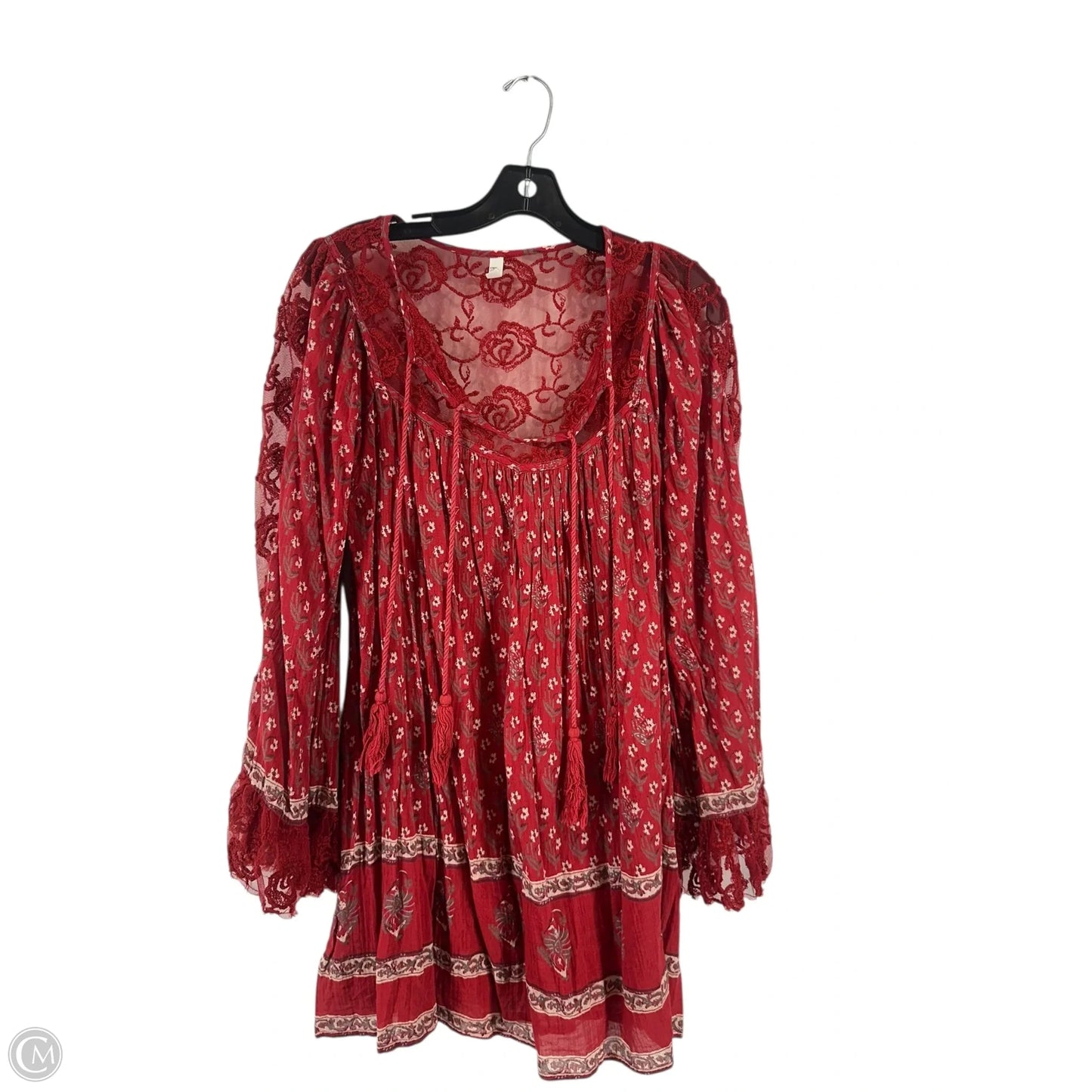 Tunic Long Sleeve By Free People In Red, Size: Xs