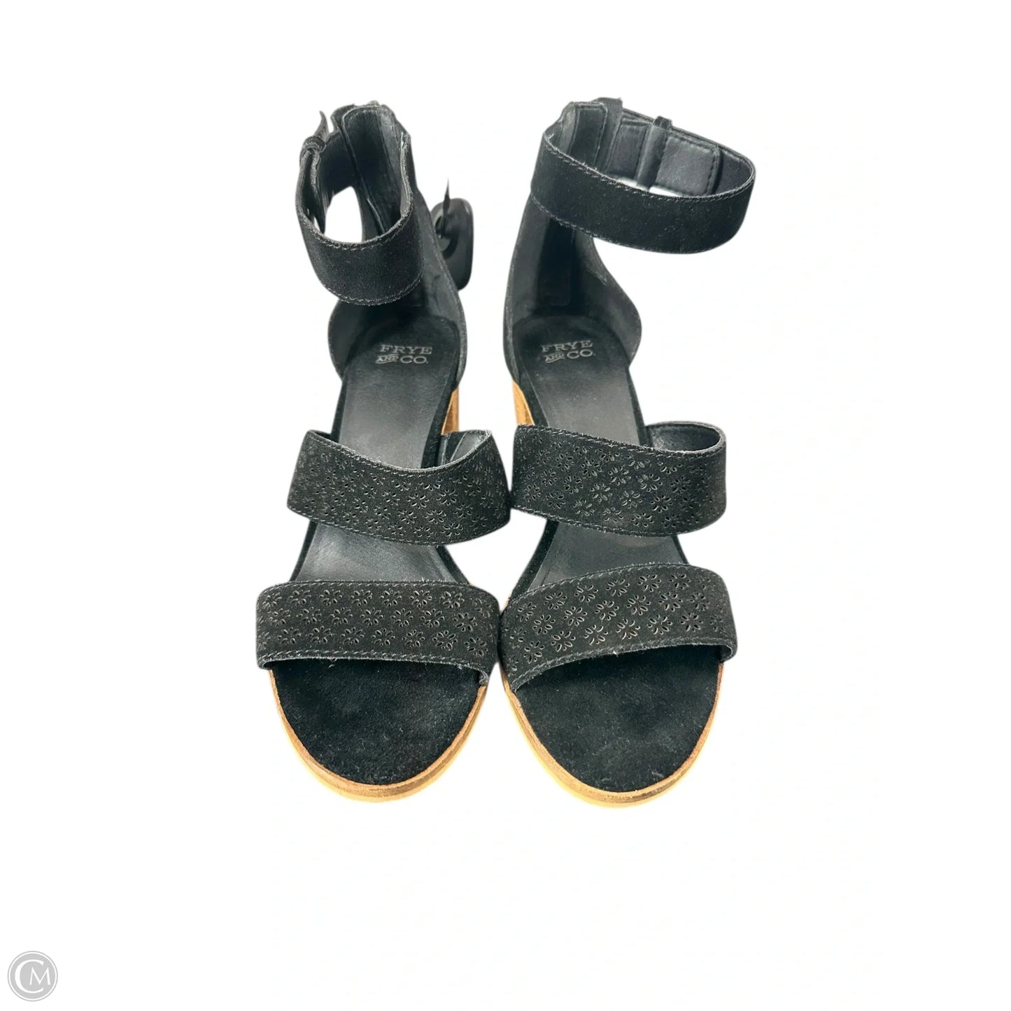 Sandals Heels Block By Frye And Co In Black, Size: 8.5