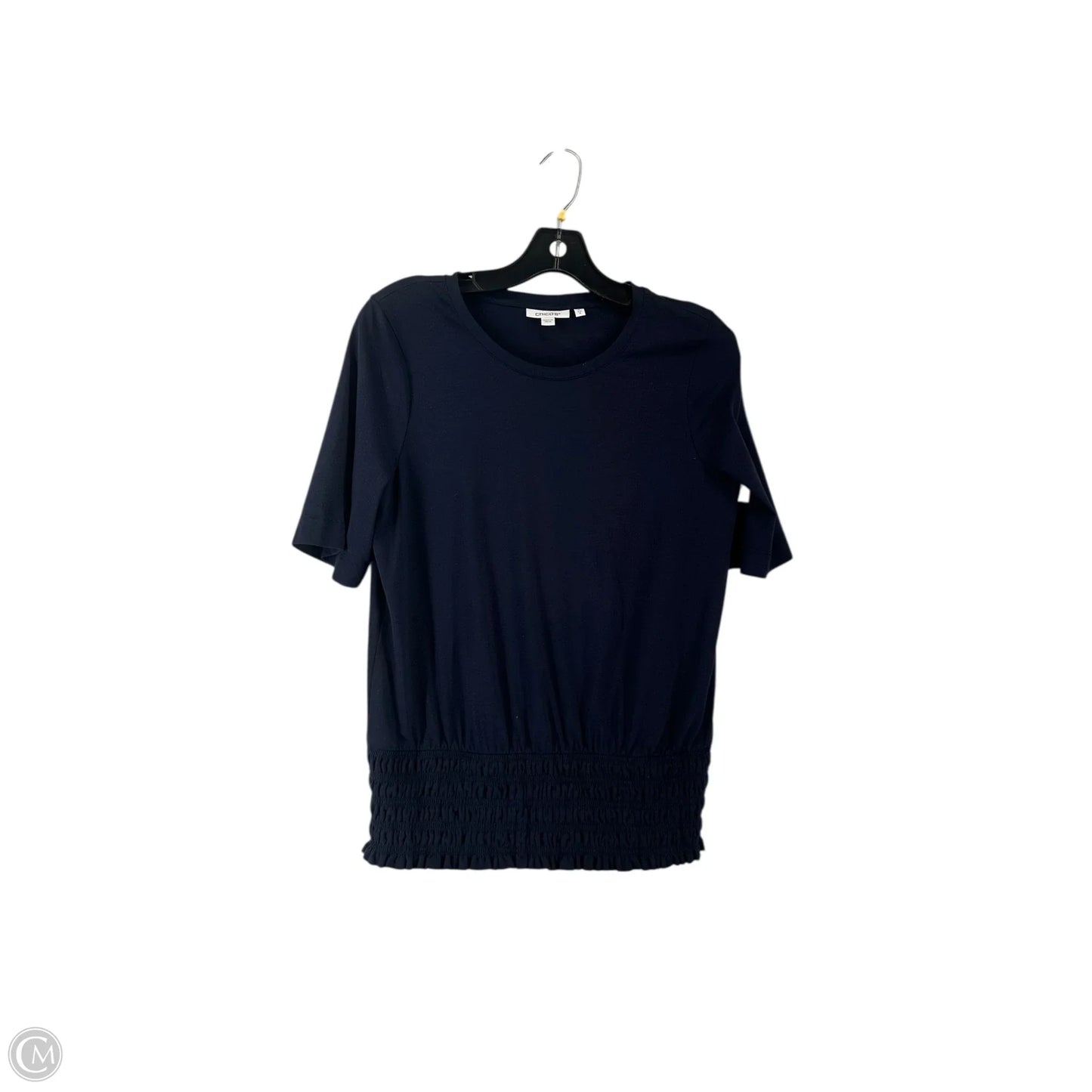 Top Short Sleeve By Chicos In Navy, Size: S