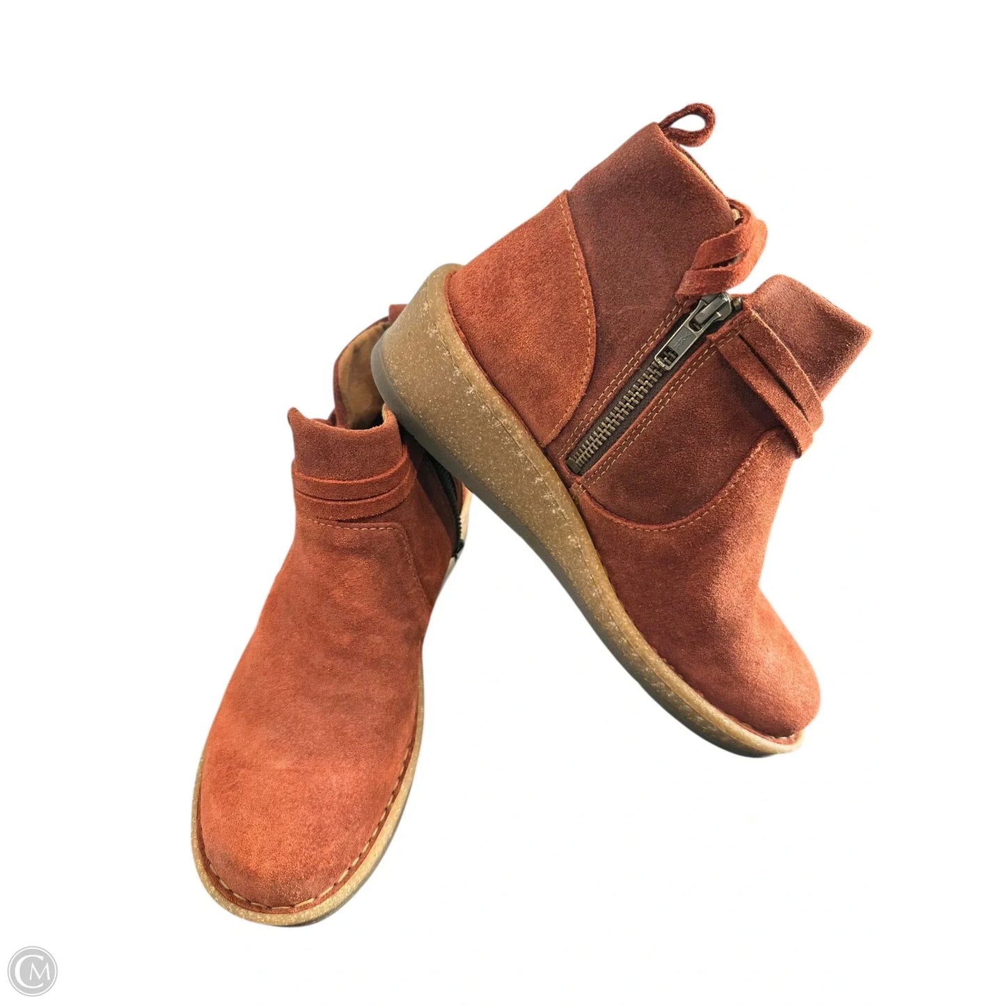 Boots Ankle Flats By Born In Maroon, Size: 8.5