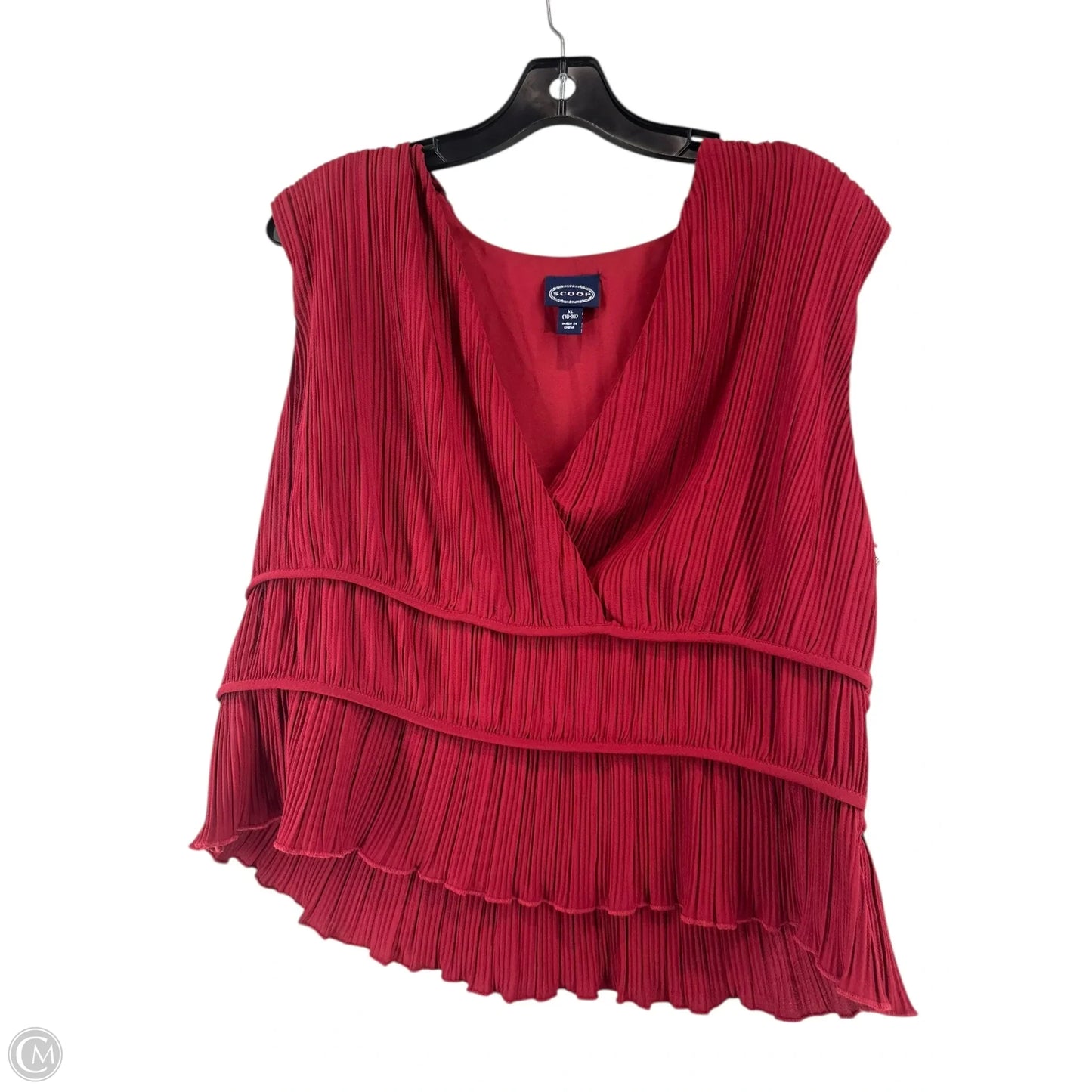 Top Sleeveless By Scoop In Maroon, Size: Xl