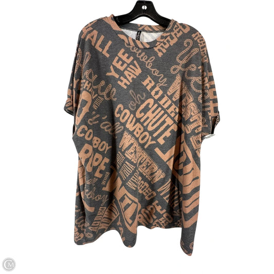 Top Short Sleeve By Clothes Mentor In Black & Brown, Size: 2x