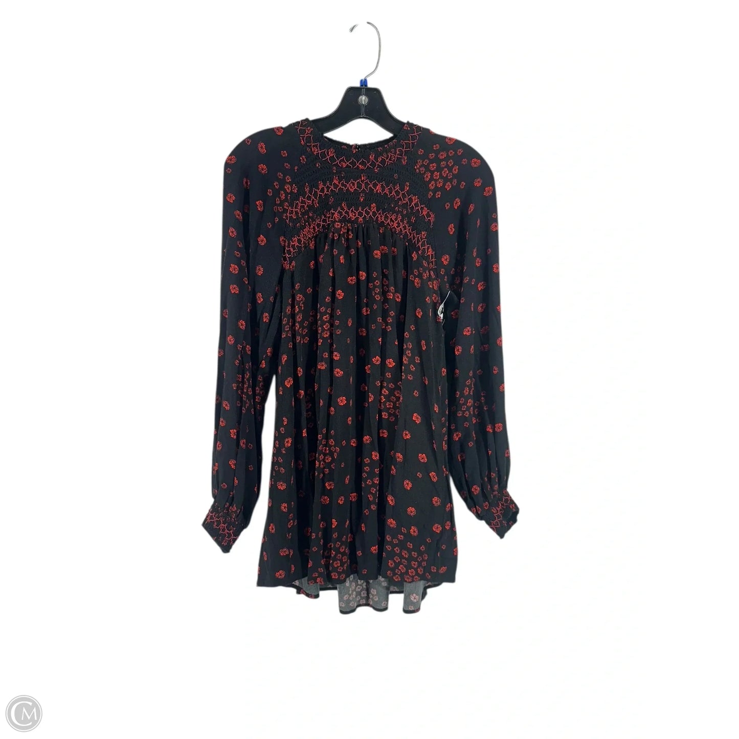 Top Long Sleeve By Free People In Black & Red, Size: L