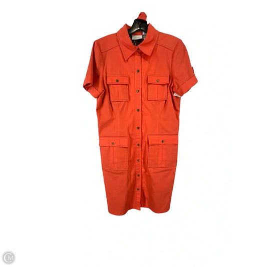 Dress Casual Midi By Chicos In Orange, Size: Xl